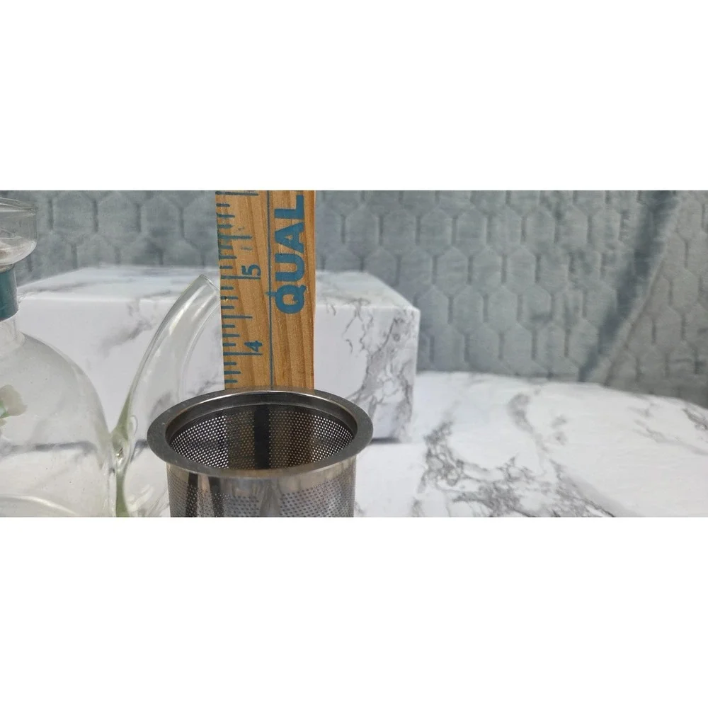 Vintage KJF Daisy Direct Heat Glass Tea/Coffee‎ Pot w/Infuser No Cap